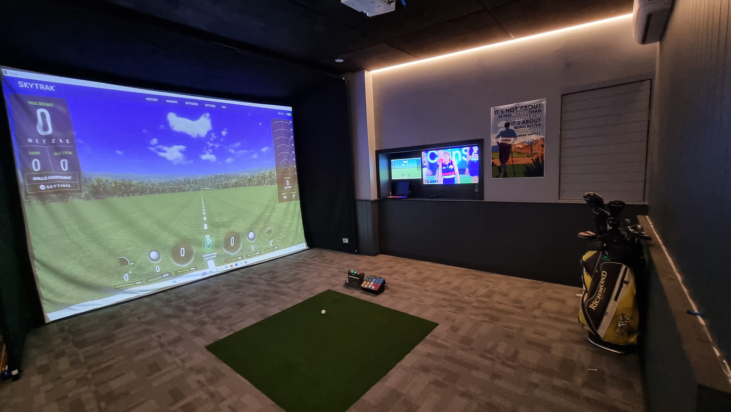 SkyTrak+ Ultimate Golf Simulator Play Package with 4K Projector & SkyTrak Course Play Software